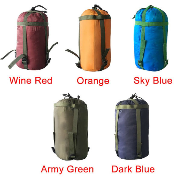 Nylon för sovsäck, bärbar förvaringsväska, lättviktskompakt, för camping utomhus vandring Backpacking Reser