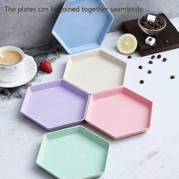 Hexagonala Återanvändbara Desserttallrikar