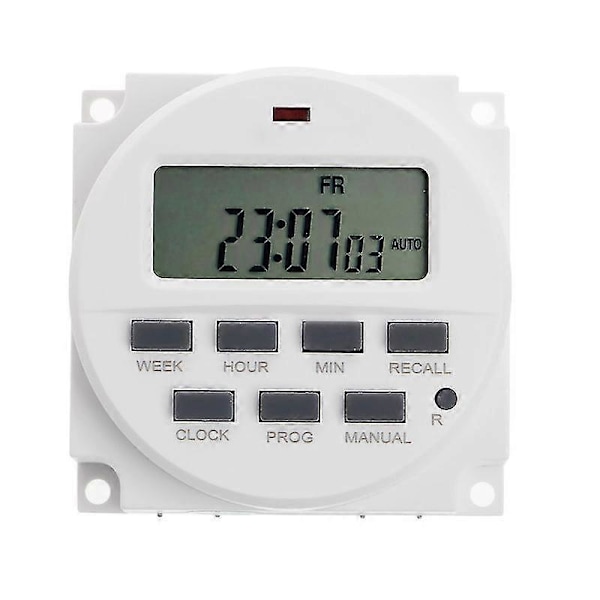 15,98 tommers LCD Digital Timer 12V DC 7 Dager Programmerbar Tidsbryter TM618N-4