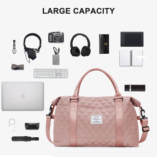 Weekender Duffel Bags för kvinnor och män, resväskor för flygplan, söta sportgym-dansväskor övernattningsbagage med våt ficka pink