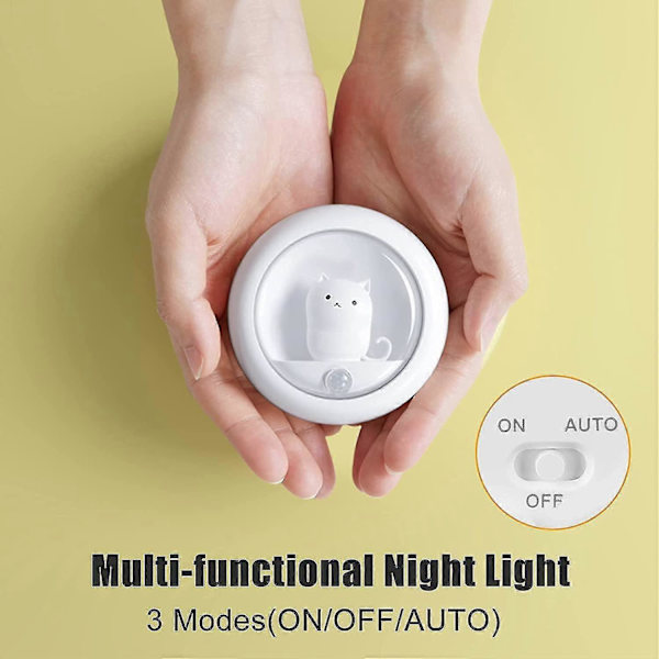 Genopladelig bevægelsessensor natlampe - Katte lampe