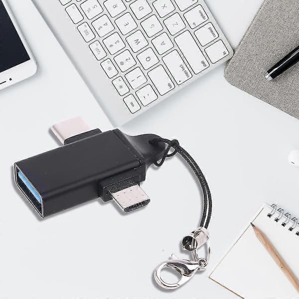 2i1 90 Graders Micro Usb Type C Otg Adapter Konverter Til Mobiltelefon Tablet Pc