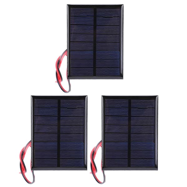 3 stk. polykrystallinsk silisium solcellepanelmodul med 30 cm kabel - DC4V 150mA strømcelle