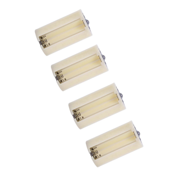 Universal Batteriadapter Holder Case Box, 3 AA til D Størrelse Parallel Konverter, 4 stk. Hvid