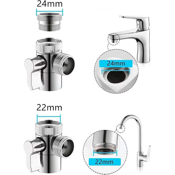1 stk. bruseafleder ventil, stopventil med M22-M24 adapter