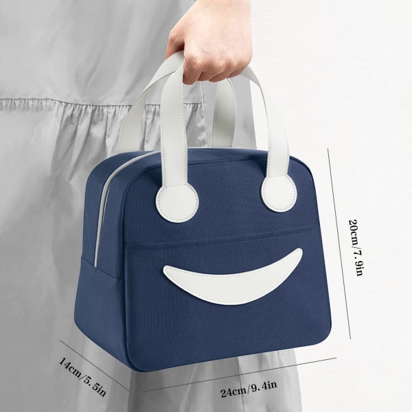 Isolerad kylväska Smiley Lunch Bag Lätt att rengöra (Blå)