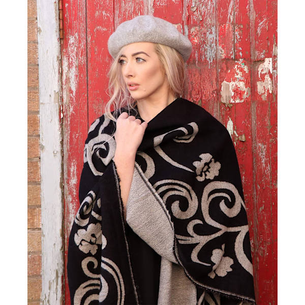 Poncho-sjal för kvinnor, vinterkofta, överdimensionerad cape, elegant poncho för kvinnor, kappa, varm present till mamma