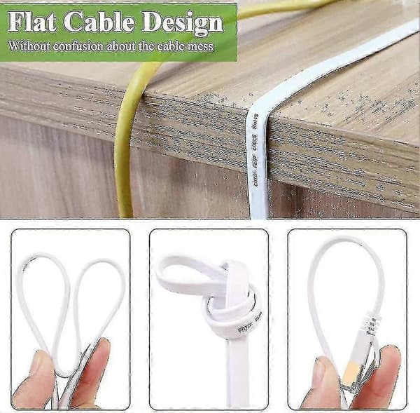 Cat7 Ethernet-kaapeli 30m Luokka 7 Litteä Rj45 Nopea 10gbps Internet - XC