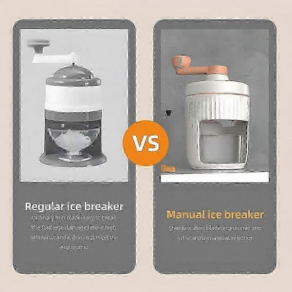 Bærbar snøkjeglemaker med håndkrank og rustfrie stålblader Inkluderer gratis isbitbrett for slush og desserter