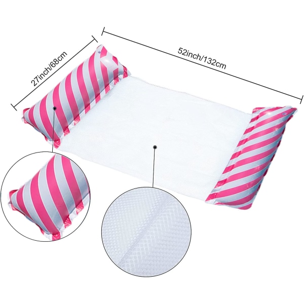 2-pack pool uppblåsbara, 4-i-1 simbassäng hängmatta vatten hängmatta Stripes