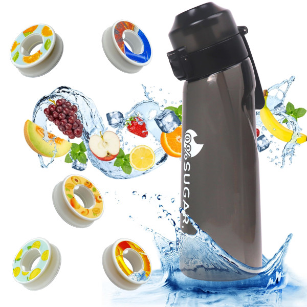 Sports Air Flavor Pods Vannflaskesett, 650 ML Frukt Duft Up Drikkeflaske med 5 Flavor Pods, BPA Free%0 Sugar Sports Water Cup