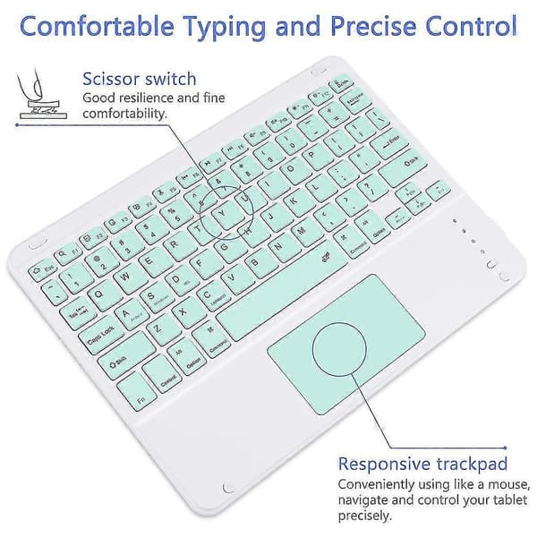 Trådløst Bluetooth-kompatibelt tastatur med berøringsplate, USB-oppladbart, innebygd multi-touch for PC bærbar datamaskin