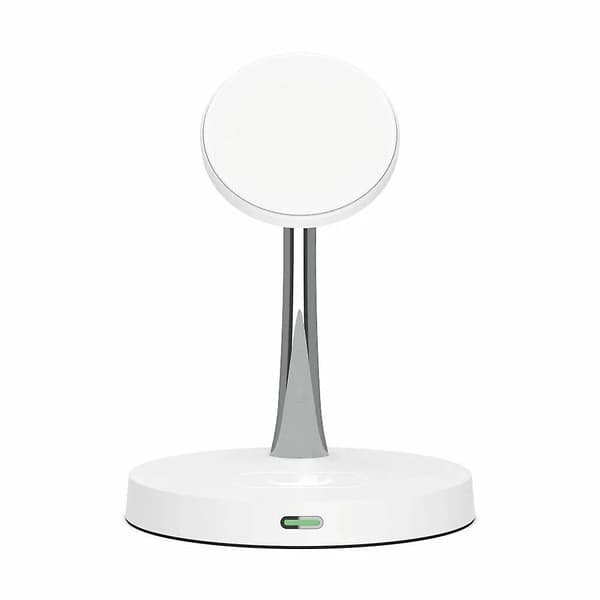 Dobbel trådløs lader hurtigladeplate for iPhone 12-14, Apple Watch og ørepropper