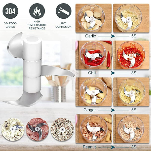Elektrisk Hvidløgshakker Mini Madslicer, 300ML
