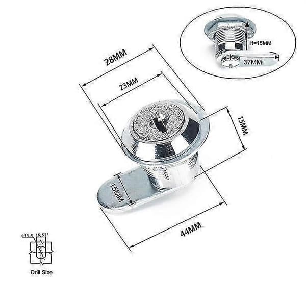 A2922-02 4 i 1 15mm Sylinder Skuffe- og Skaplås Kamlåser