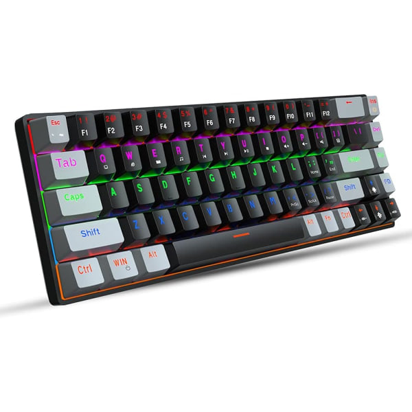 V800 kablet mekanisk tastatur 68 taster RGB gaming tastatur med avtakbar Type-C kabel ABS keycap black