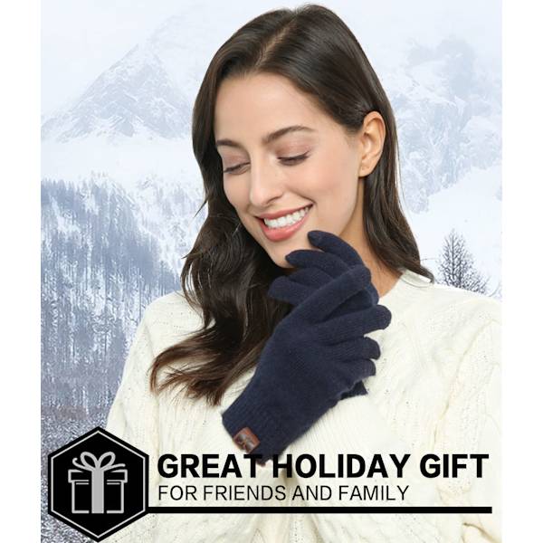 Dame Vinter Varme Berøringsskjerm Hansker Stretched Cashmere Magic Strikkede Hansker Fleece Stretch Strikkede Tykke Ullhansker Vinterhansker Utendørs