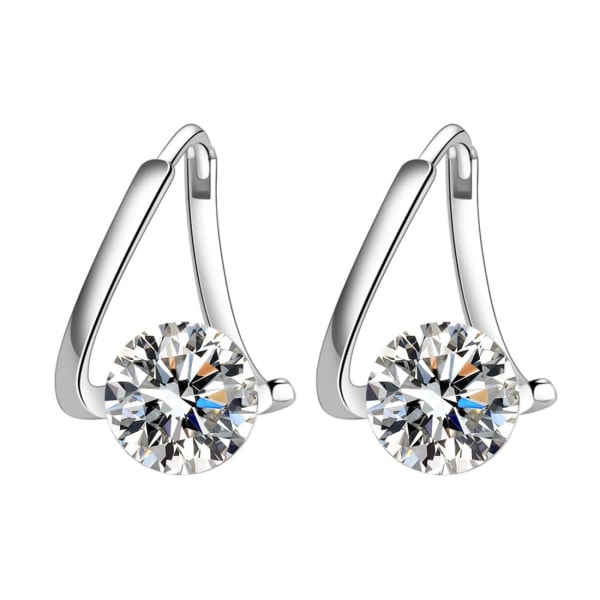 Germanium örhängen, premium örhängen med en stilfull och lyxig känsla, oregelbundna diamantdubbade örhängen med runda ljusa lyxörhängen (silver)