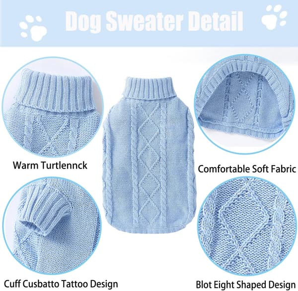 Hundtröja Varm Valp Kläder Katttröja (X-Small, Blå)