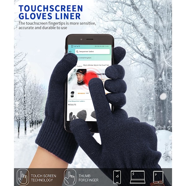 Damvinter Varma Touchscreen-handskar Sträckta Kashmir Magiska Stickade Handskar Fleece Stretch Stickade Tjocka Ullhandskar Vinterhandskar Utomhus