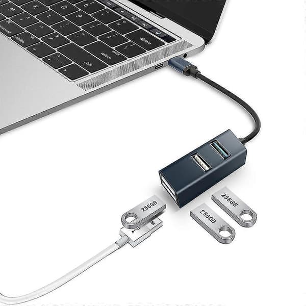USB 3.0 2.0 Hub USB-splitter med ladestasjon, ingen driver nødvendig Plug and Play