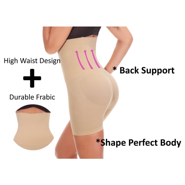 Naisten korkeavyötäröinen vatsaohjaus Bodyshaper Butt Lifter Boyshorts Control pikkuhousut laihdutushousut, 3XL color 3XL