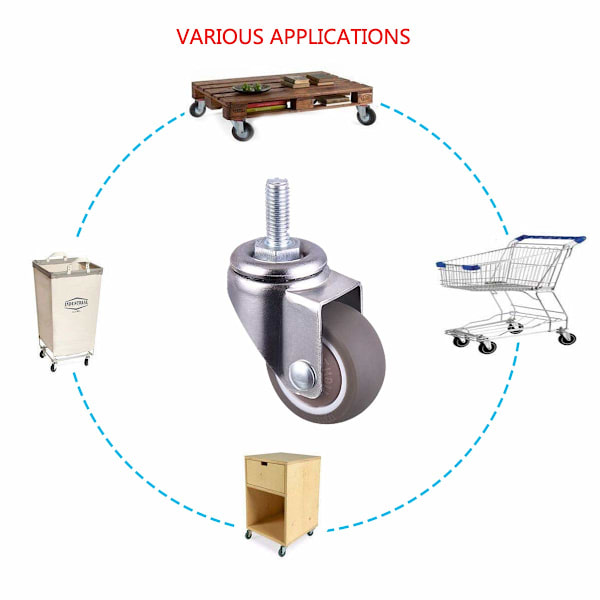 Hjul Casters, 1 tommer Trolley Swivel Caster Wheels, Sæt med 4