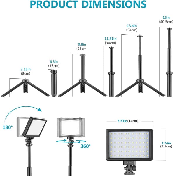 2-pack bärbart fotograferingsbelysningskit dimbar 5600K USB 66