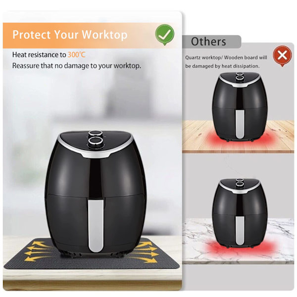 4 st värmebeständiga mattor för airfryer, Airfryer-skyddsmatta