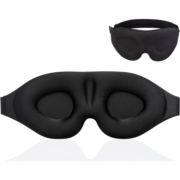 2 Pack Sleep Mask 3D muotoiltu säädettävällä hihnalla