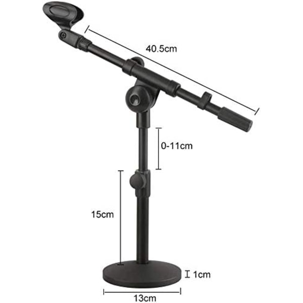 Mikrofonstativ til skrivebord, mikrofonstativ med justerbar højde
