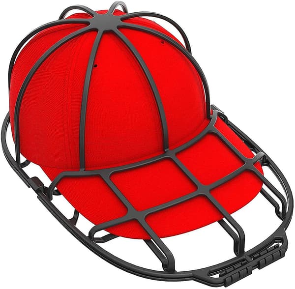 Cap Scrubber Cage For Washing Baseball Caps, Cap Scrubber And Cap Scrubber Rack For Closet Storage, 1 Pack, Black