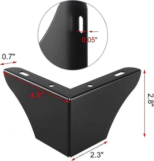 3 tums metallmöbelben, set om 4, kraftiga möbelfötter minimalistisk design soffben