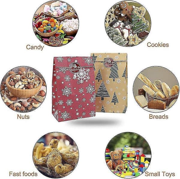 Adventkalenderpose 24 Julekalenderpose Lag din egen adventkalender Kraftpapir Gavepose Julepynt Med