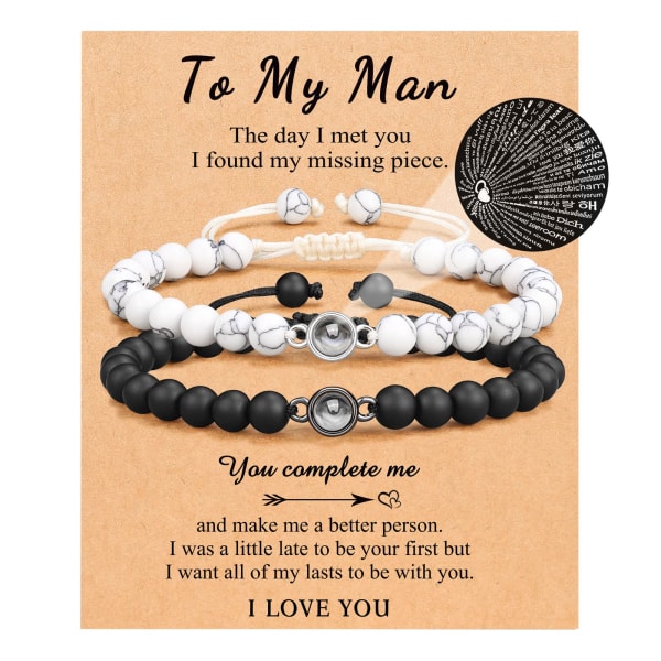 I Love You Bracelets Couples Gifts To My Boyfriend, Girlfriend, Husband, My Love, Soulmate, Fiance Anniversary Valentines Day Birthday Christmas Gift