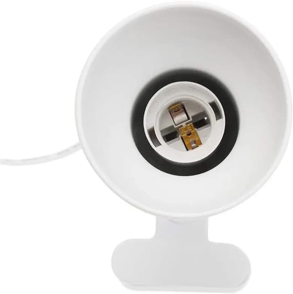 Bordlampeholder Klemme Skrivebordslampe E27 Pæreholder (Hvid)