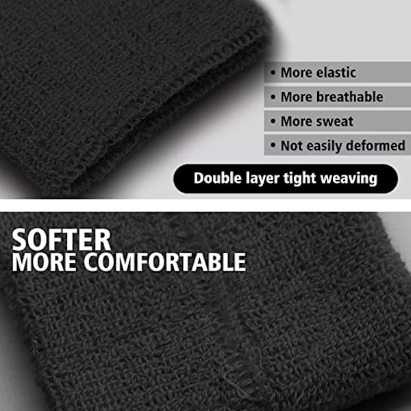 3-pack svettbandset med sportpannband och handledsskydd