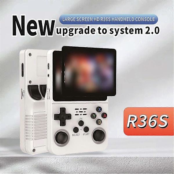 R36S Retro Håndholdt Videospilkonsol Linux System 3,5 tommer IPS Skærm NY