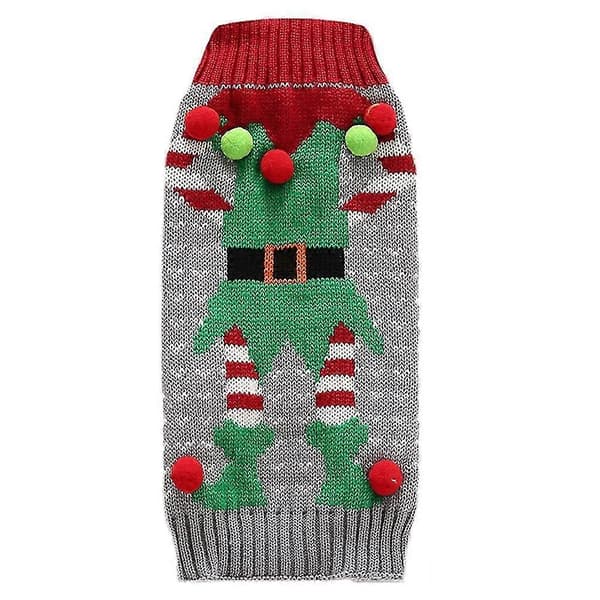 Juletrøje til kæledyr, julekostume, varmt juletøj til kæledyr l