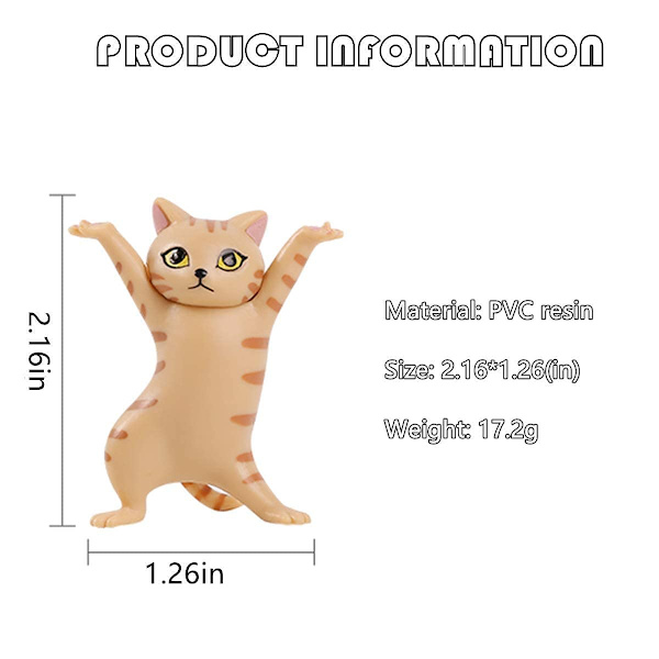 Dansende katte penneholder, katteelsker gaver, kreative kiste dansere til skrivebord eller hjem dekoration ornamenter lille genstand opbevaring søde arbejdende katte 5PCS