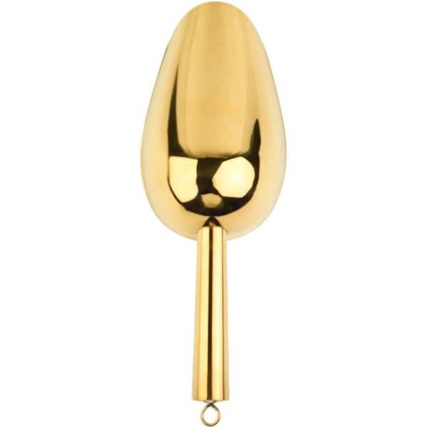 Fin Isskuffe, rustfritt stålskuffe for godteri, isbiter, mel, sklisikkert ergonomisk håndtak, solid og holdbar (gull)