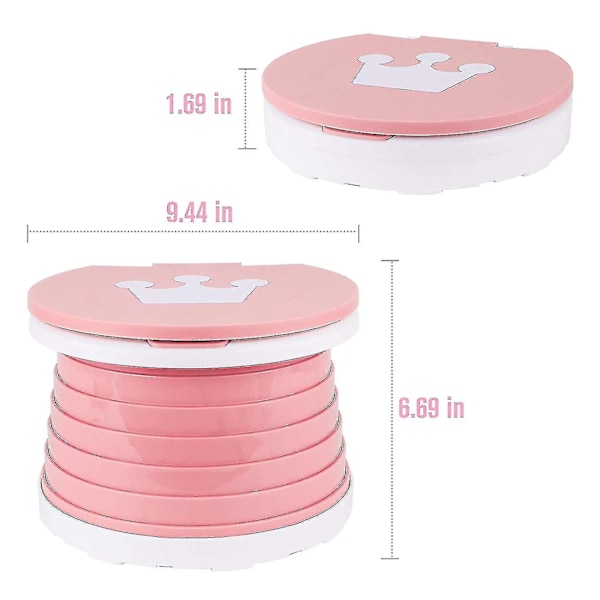 Bærbart sammenleggbart toalett for barn, sammenleggbart toalettsete for gutter/jenter pink