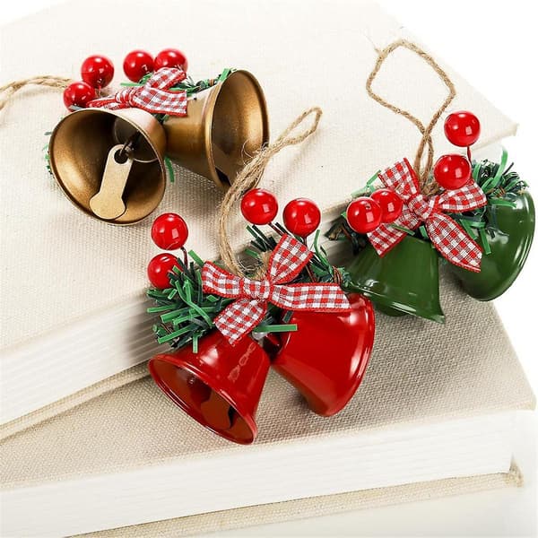 15 stk. Julebjellepynt, Hengepynt til Jingle Bell, Bjelleanheng til Jul