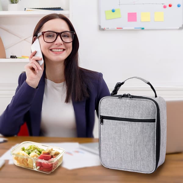 Isoleret frokostpose, bærbar taske til picnic og arbejde (grå)