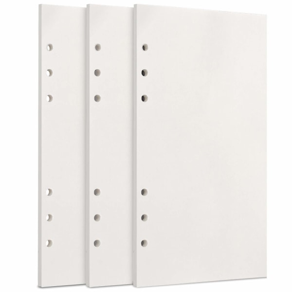 A6-påfyllningspapper, 3-pack 100GSM tjockt påfyllningsbart papper 6, 135 ark (270 sidor) för 6-rings pärm Journal Notebook-Blankt papper