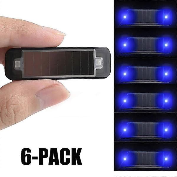 6X LED Solar Alarm System Bil Dummy Tyverisikring Advarselslys Dummy.