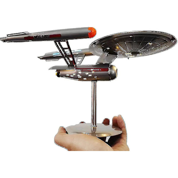 U.S.S. Enterprise Star Trek Modell NCC-1701 Replika, Rymdskeppsmodell i Rostfritt Stål för Heminredning