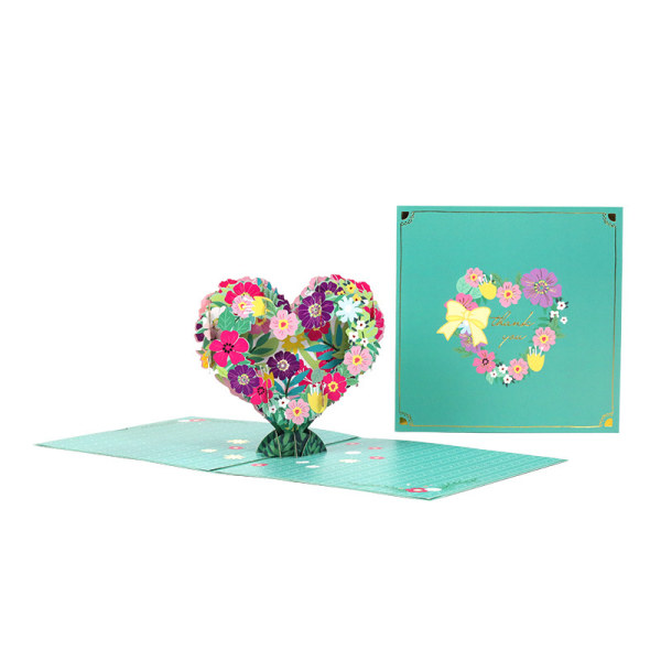 Rose Par Hjärta Träd Pop Up Jubileumskort Bröllopsdagskort Pop Up 3D Alla hjärtans dagskort Födelsedagskort