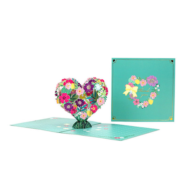 Rosepar med hjertetre, pop-up-kort til bryllupsdag, pop-up-kort til bryllupsdag, 3D-kort til valentinsdag, bursdagskort