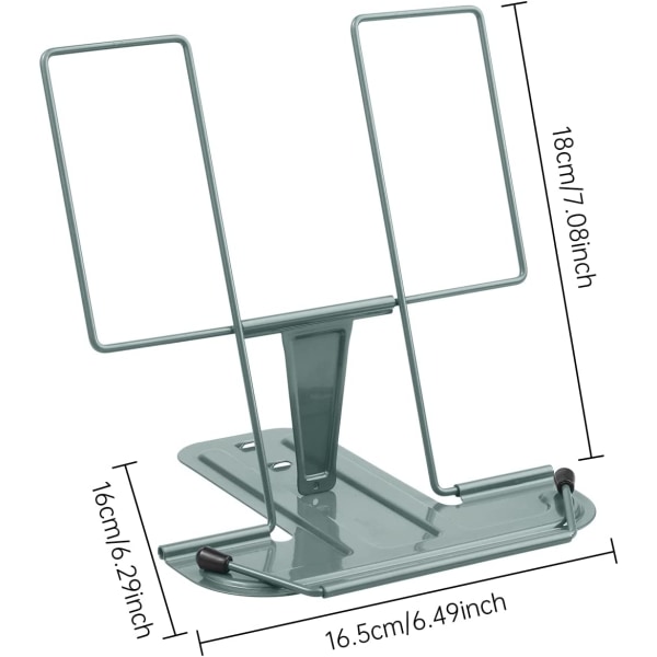 Bokställ för läsning, Bokhållare Kokboksställ (Morandi Grön)